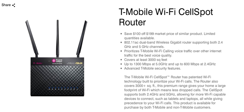 T-Mobile Router, $59 with code WIFI40